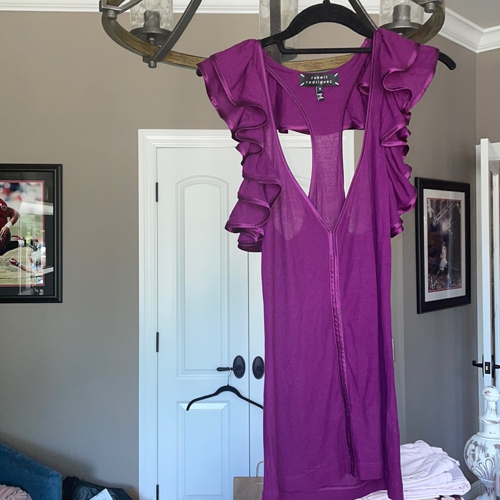 Robert Rodriguez Purple Ruffle Heaven Top 💜